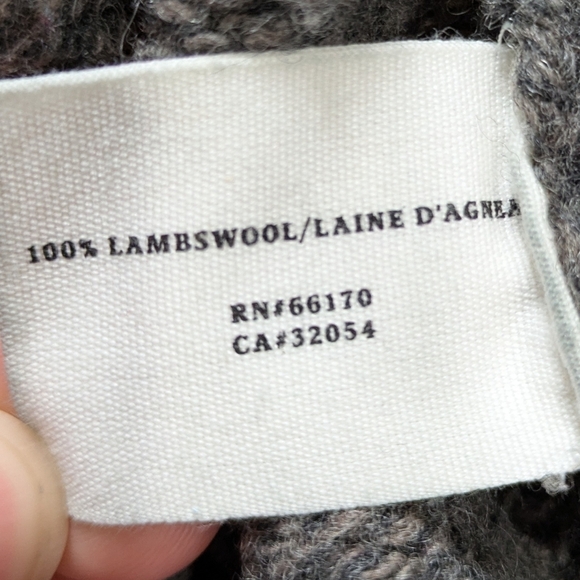 Anthro Sparrow Grey Braided Tan Wool Open Cardigan Sweater M - Picture 10 of 11